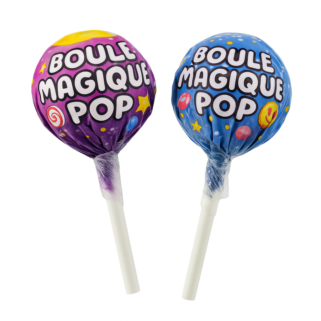 🍭 SUCETTE BOULE MAGIQUE POP – 1 PIÈCE